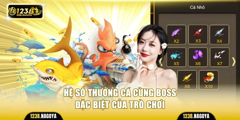 Hệ số thưởng cá cùng boss đặc biệt của trò chơi