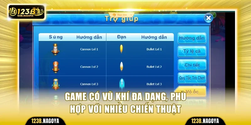 Kho vũ khí đa dạng và thuận lợi cho từng chiến thuật 